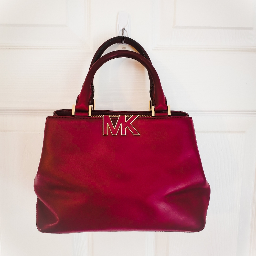 Michael Kors Large Florence Satchel Red Claret